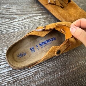 Birkenstock Tan Suede Slip-Ons